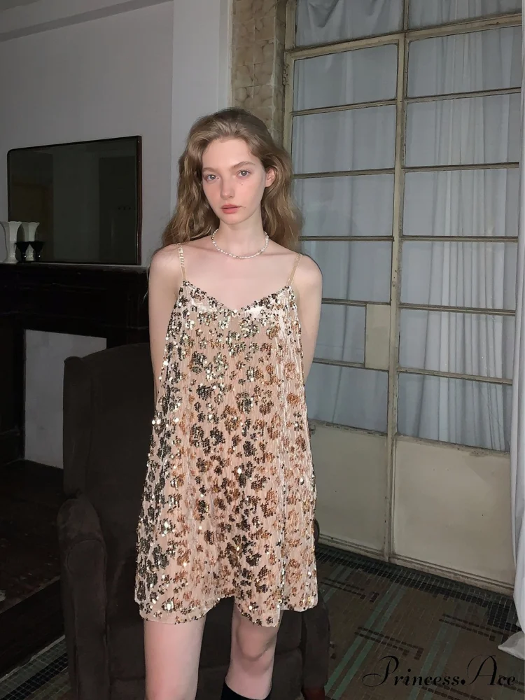 Sequin Slimming Suspender Dress For Women - Image 3
