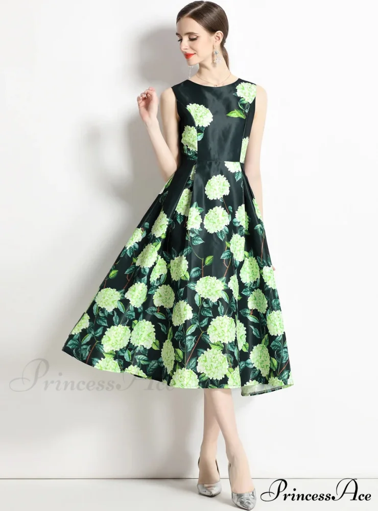 PRINTED SLEEVELESS DRESS FOR WOMEN - Image 2