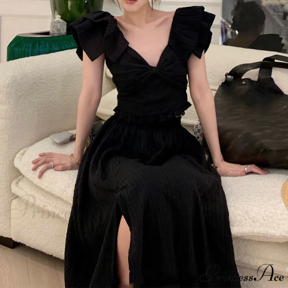 French Retro TwoPiece Dress with Bow - Image 3