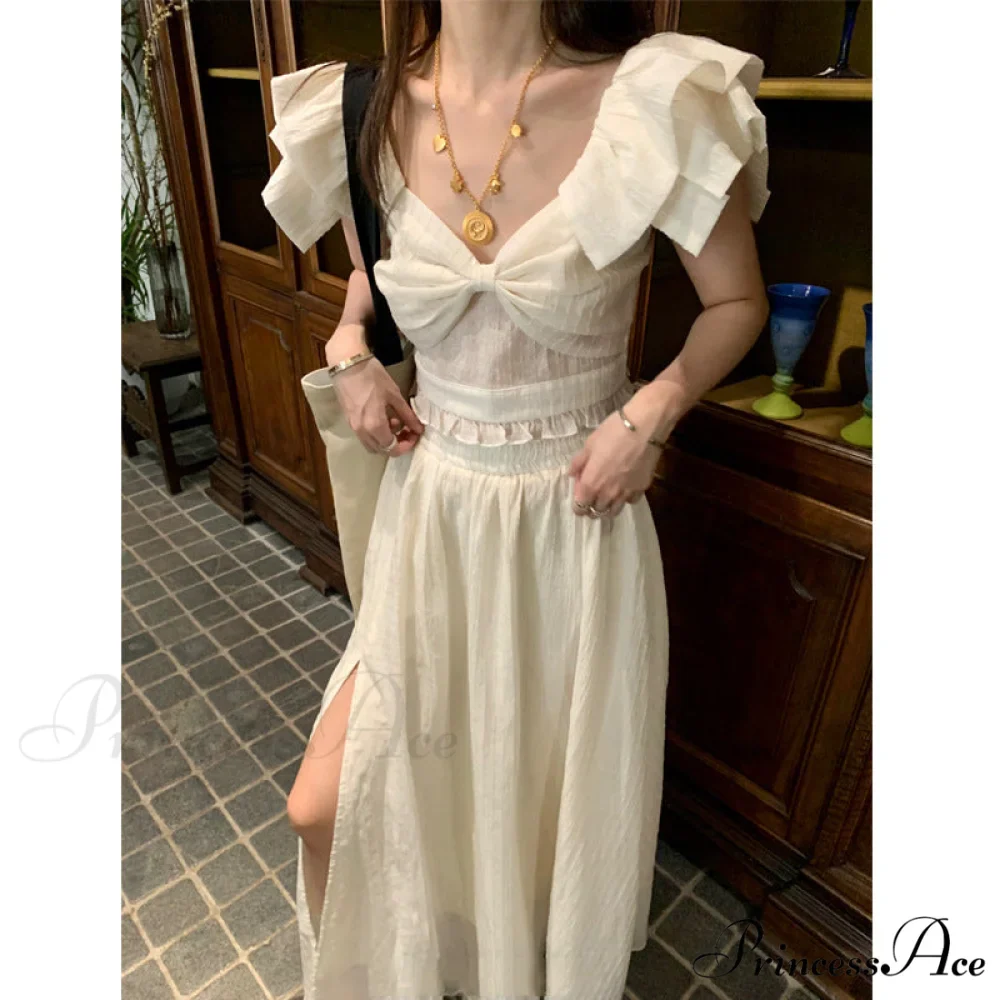 French Retro TwoPiece Dress with Bow - Image 5