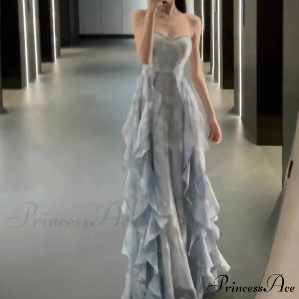 Blue Fairy Dress French Waist Dress - Image 3