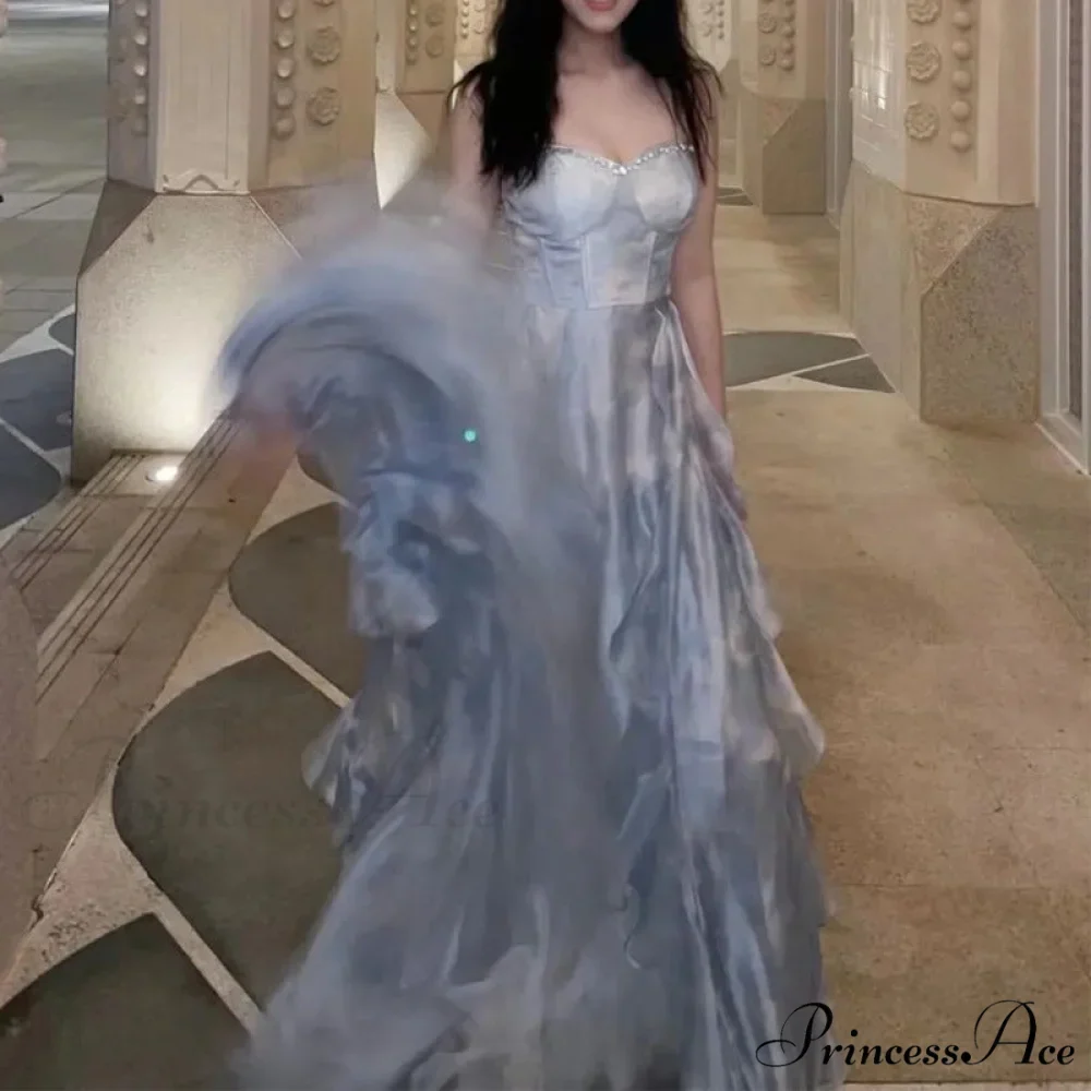 Blue Fairy Dress French Waist Dress - Image 4