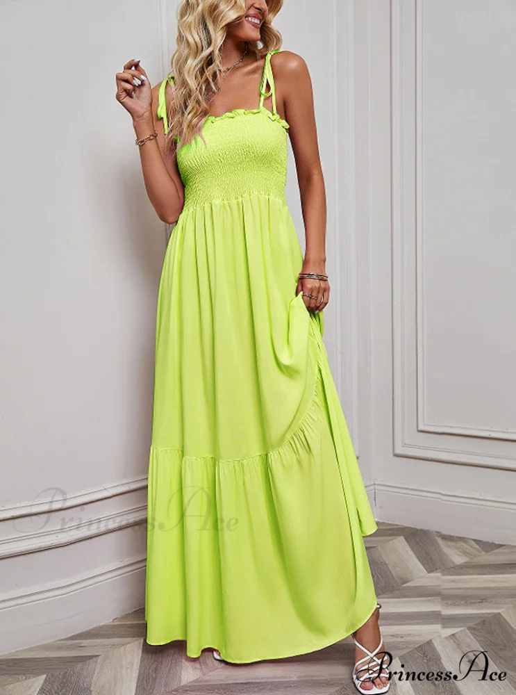 Black Maxi Dress with Tie Back and Ruffle Trim - Image 4