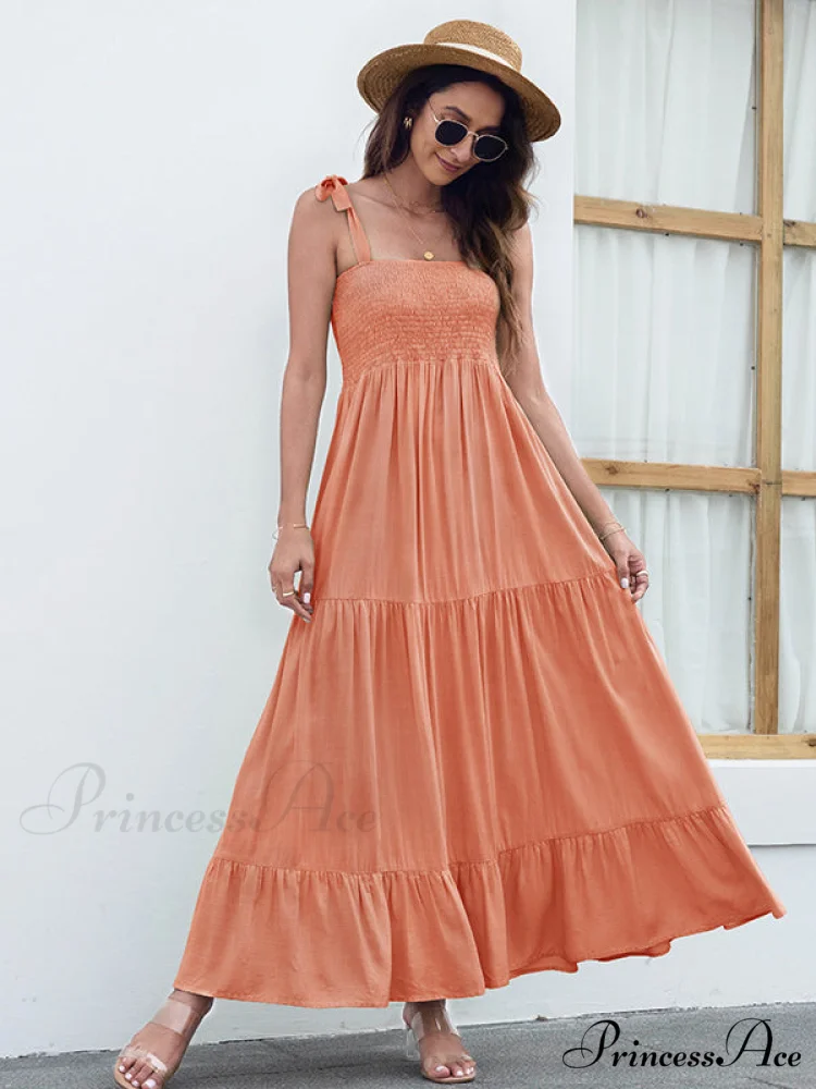 Black Backless Ruffle Trim Dress with Tie - Image 4