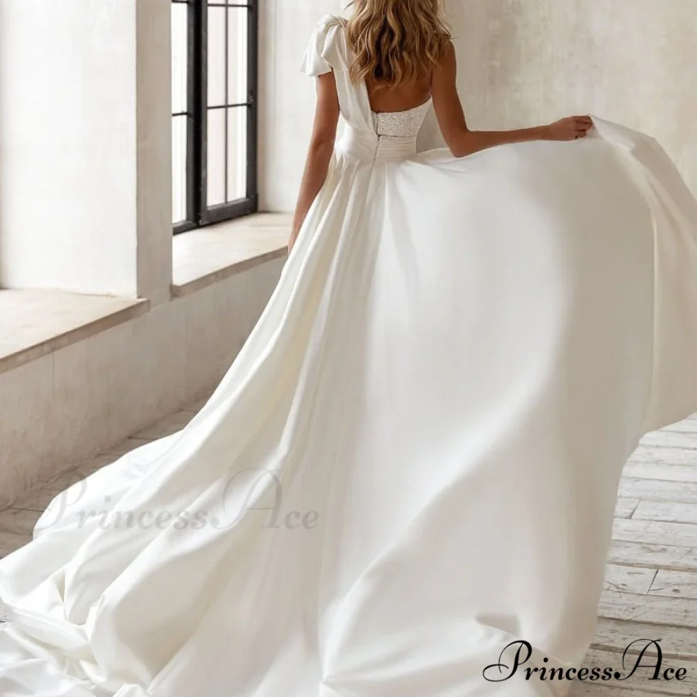 White Swing Maxi Long Dress with Short Sleeves - Image 3