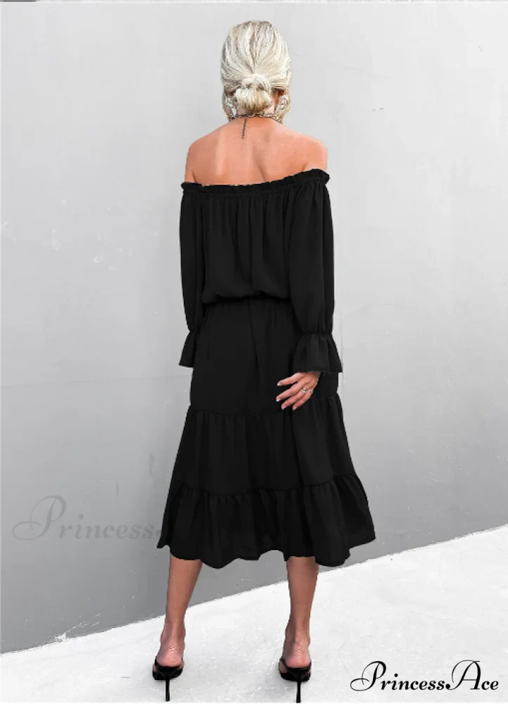 Elegant Lace-Up One-Shoulder Long Dress - Image 7