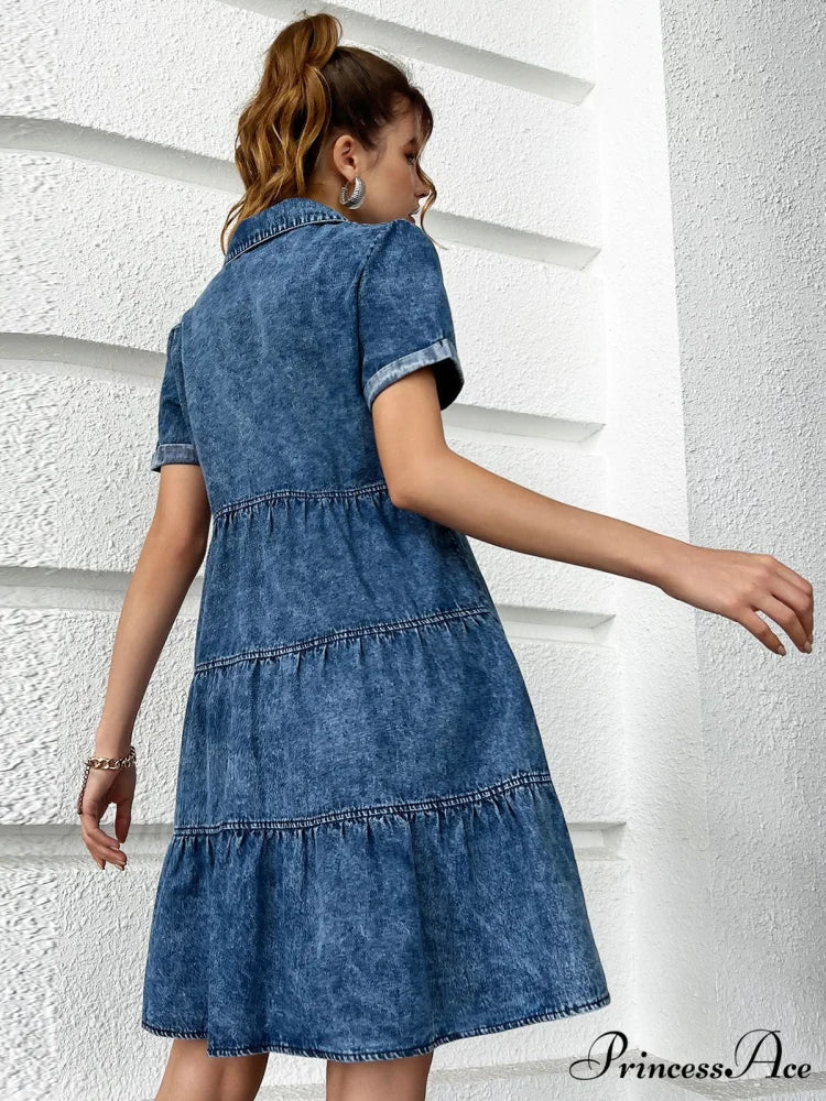Timeless Allure Denim Shirt Dress - Image 5