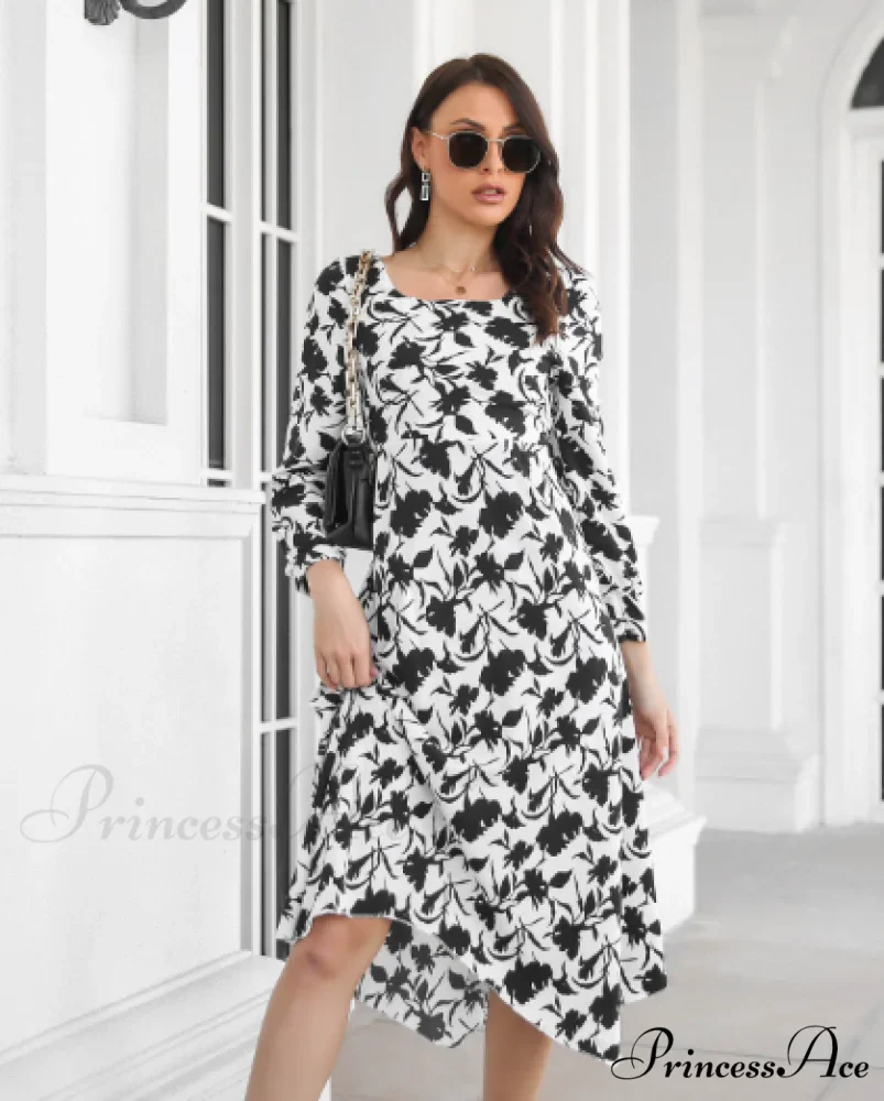 Floral Irregular Long Skirt - Image 2