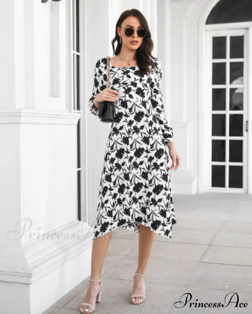 Floral Irregular Long Skirt - Image 3