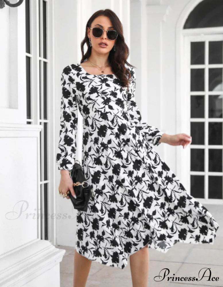 Floral Irregular Long Skirt - Image 4