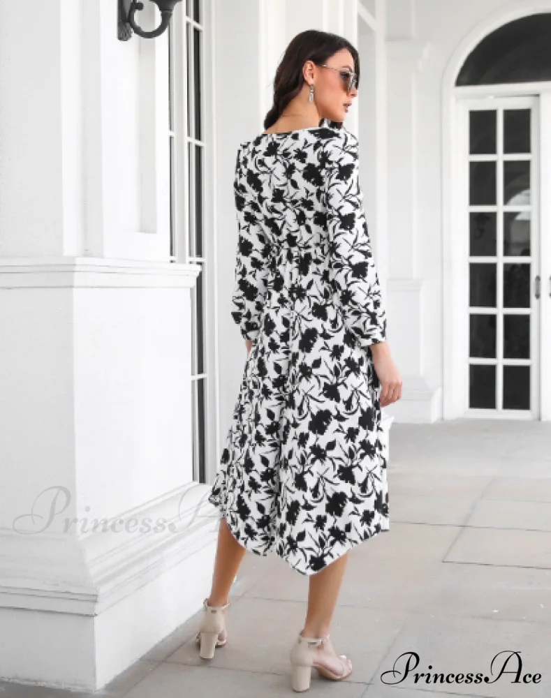 Floral Irregular Long Skirt - Image 5
