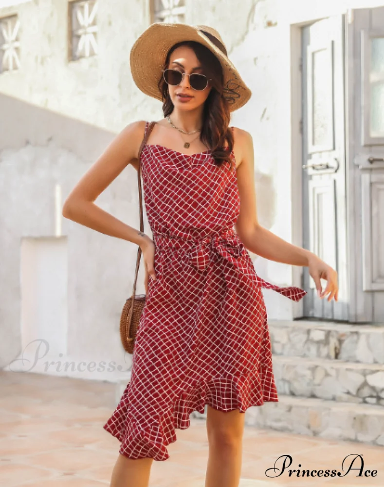 Irregular Dress with Strap Stripe - Image 3
