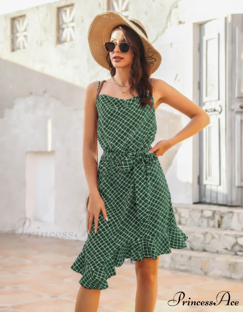 Irregular Dress with Strap Stripe - Image 6