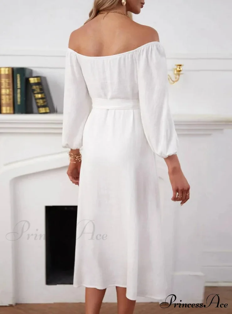 Long-Sleeved Double-Breasted Dress with Slit - Image 3