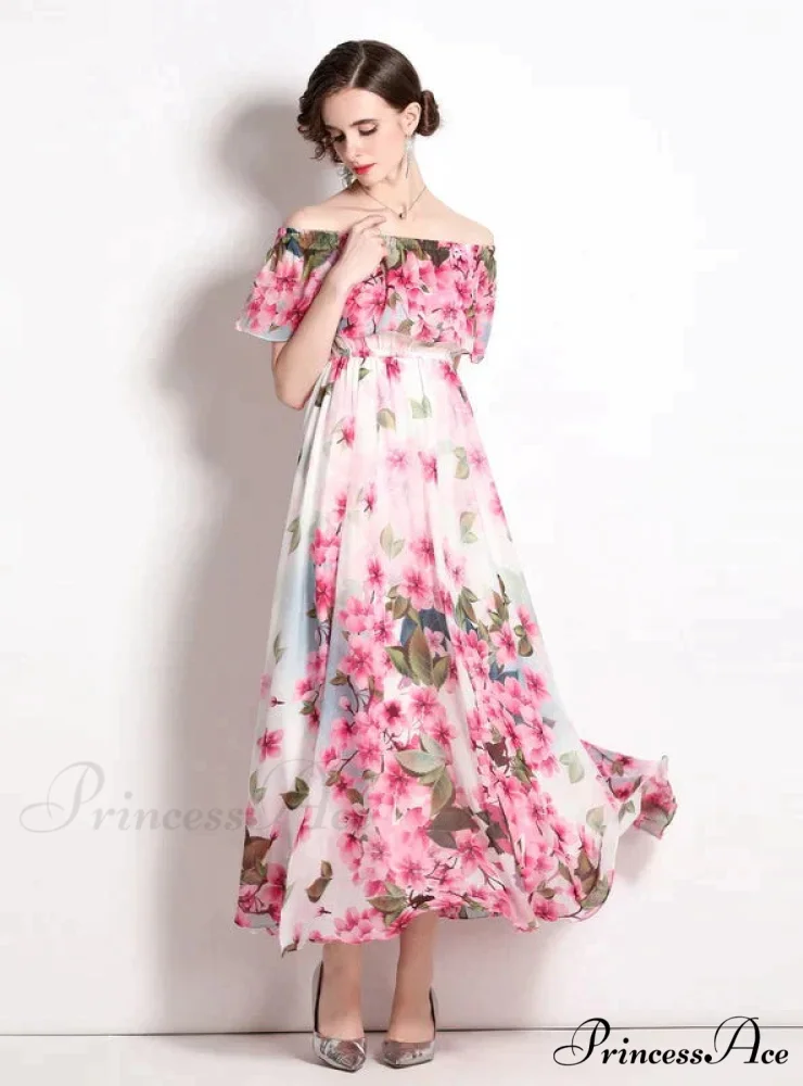 Beach Split Chiffon Dress with Lotus Leaf Design - Image 2