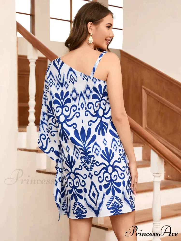 One Shoulder Split Printed Dress - Image 2