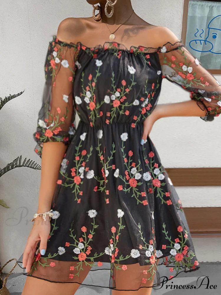 Lace Off-The-Shoulder Dress - Image 2