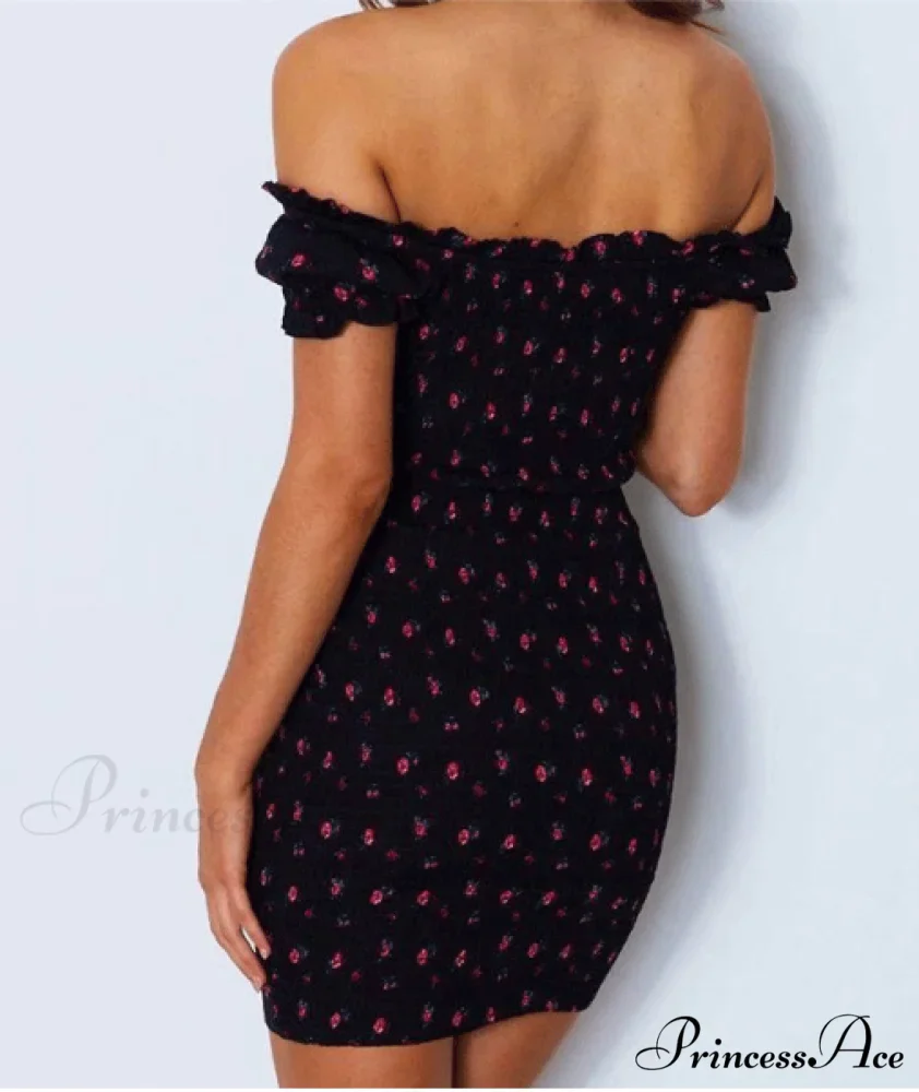 Orange Summer Print Off-The-Shoulder Midi Dress - Image 4