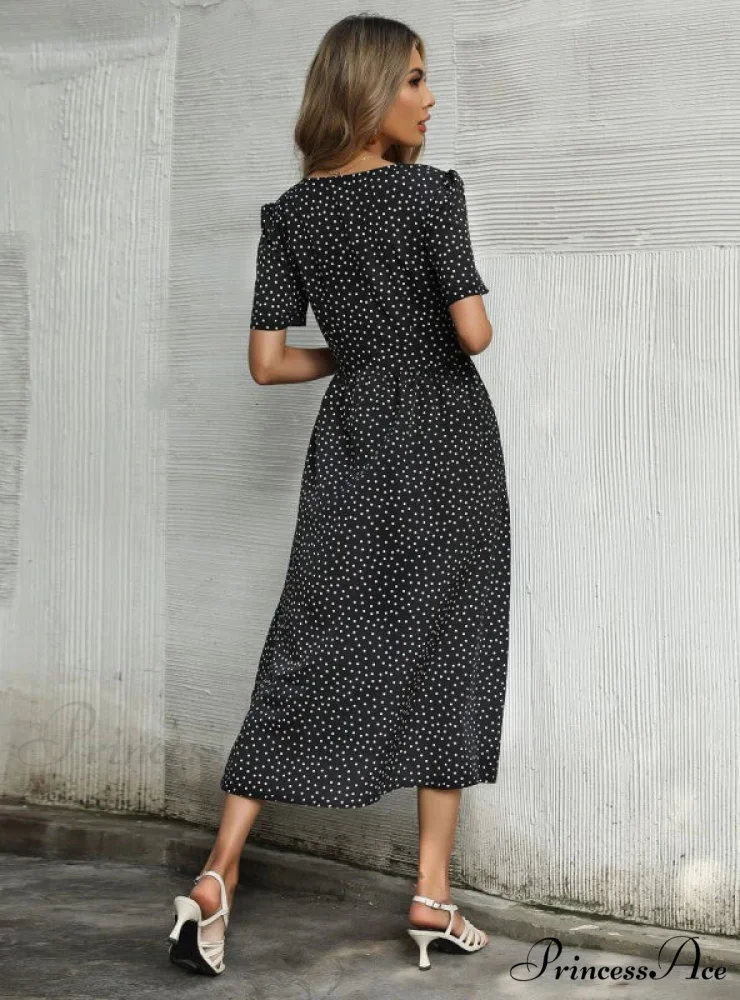 V-Neck Button Dress - Image 3