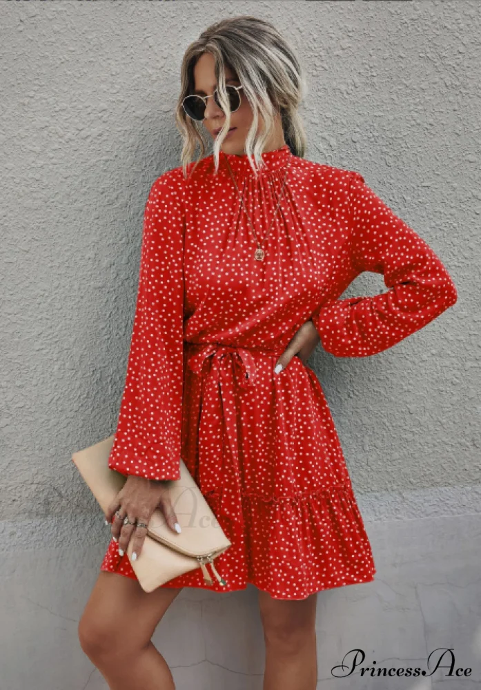 Ruffle Hem Shirt Dress with Pretty Print - Image 3