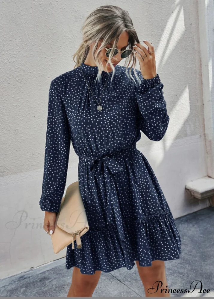 Ruffle Hem Shirt Dress with Pretty Print - Image 4