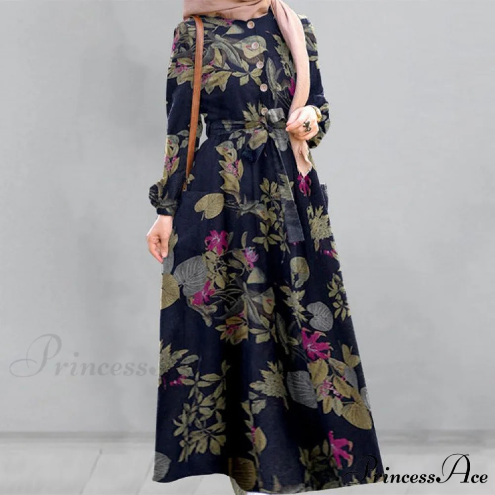 Sleeveless Floral Midi Dress with Drawstring - Image 3