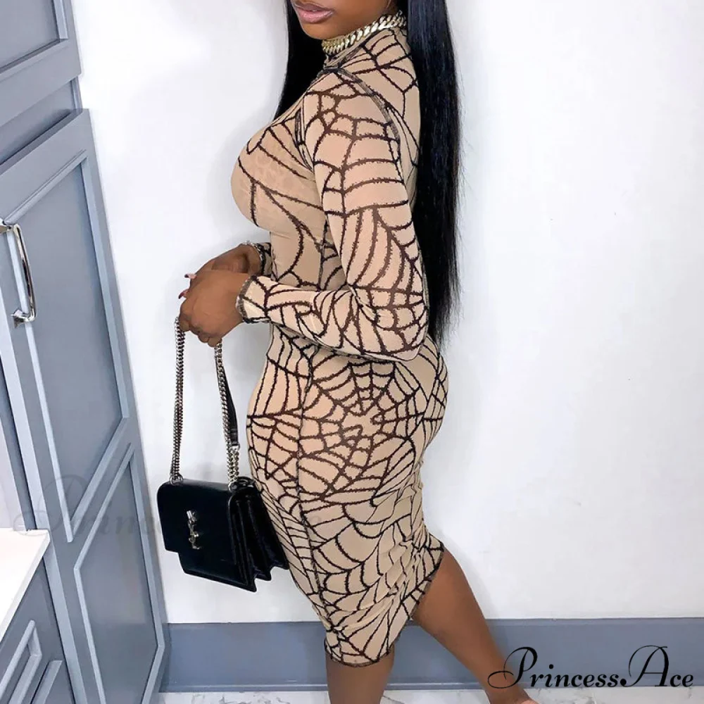 Mesh Sexy Club Dress - Print - Image 4