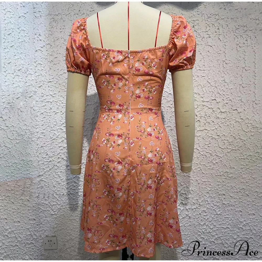 V-Neck Lace Up Lantern Sleeve Ruffles Dress - Image 12