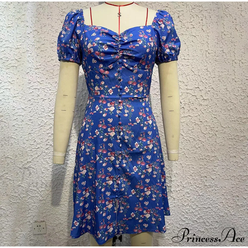 V-Neck Lace Up Lantern Sleeve Ruffles Dress - Image 14