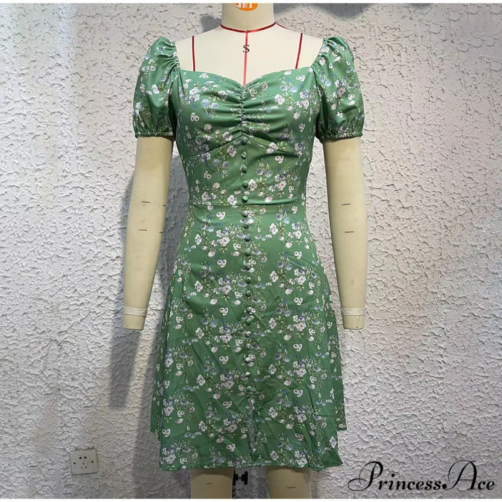 V-Neck Lace Up Lantern Sleeve Ruffles Dress - Image 17