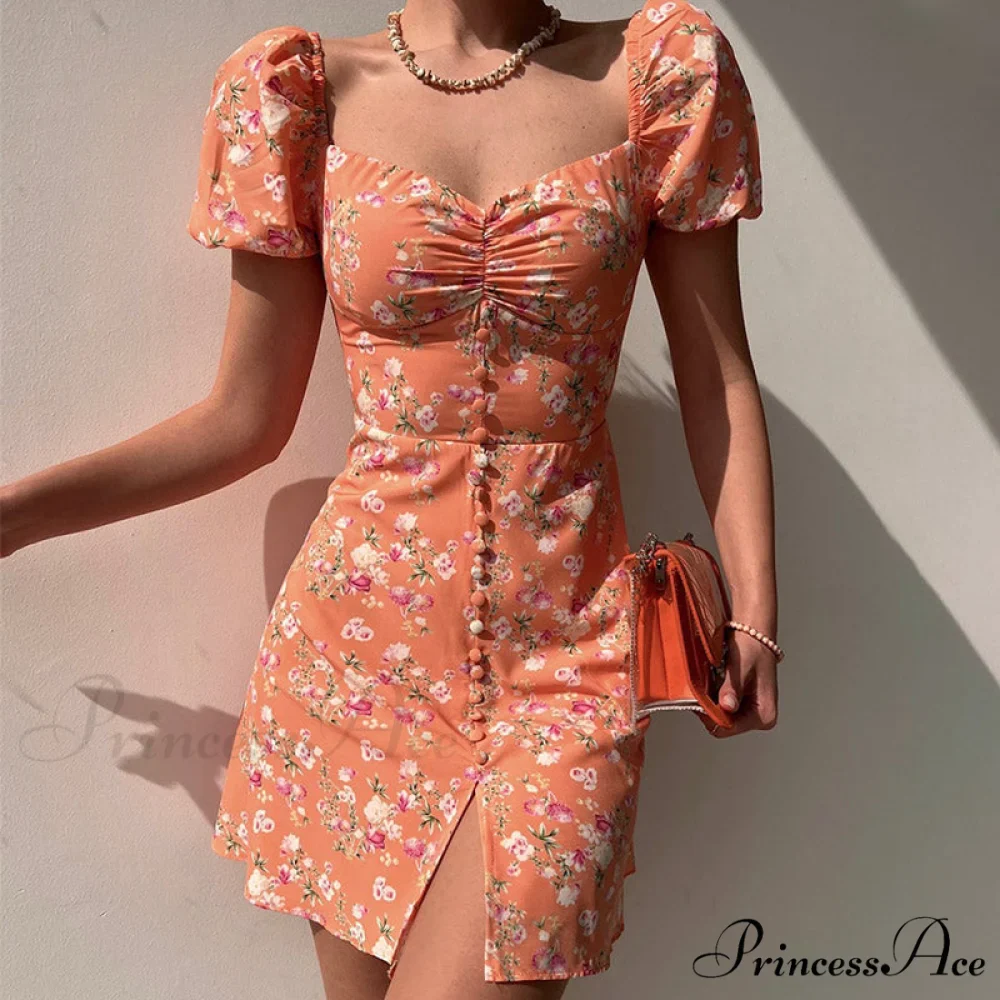 V-Neck Lace Up Lantern Sleeve Ruffles Dress - Image 3