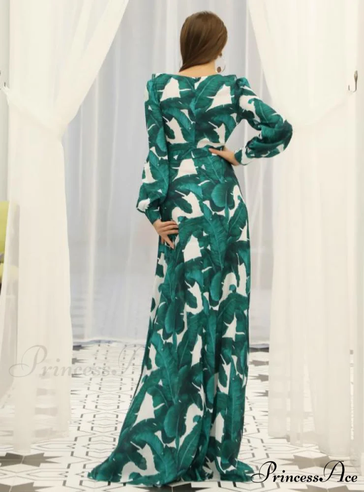 Beach Skirt Long Sleeve Dress with Waist Strap and Flounces - Image 3