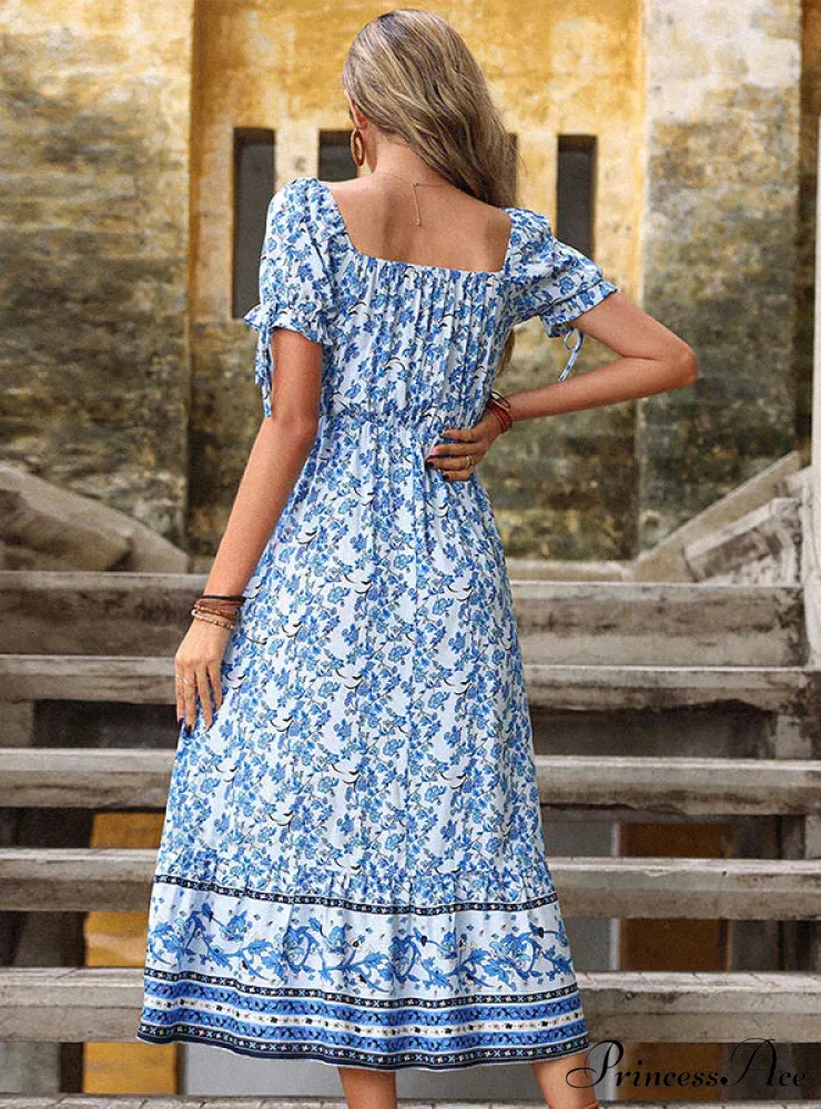 Off The Shoulder Dress with High Waist Print - Image 3