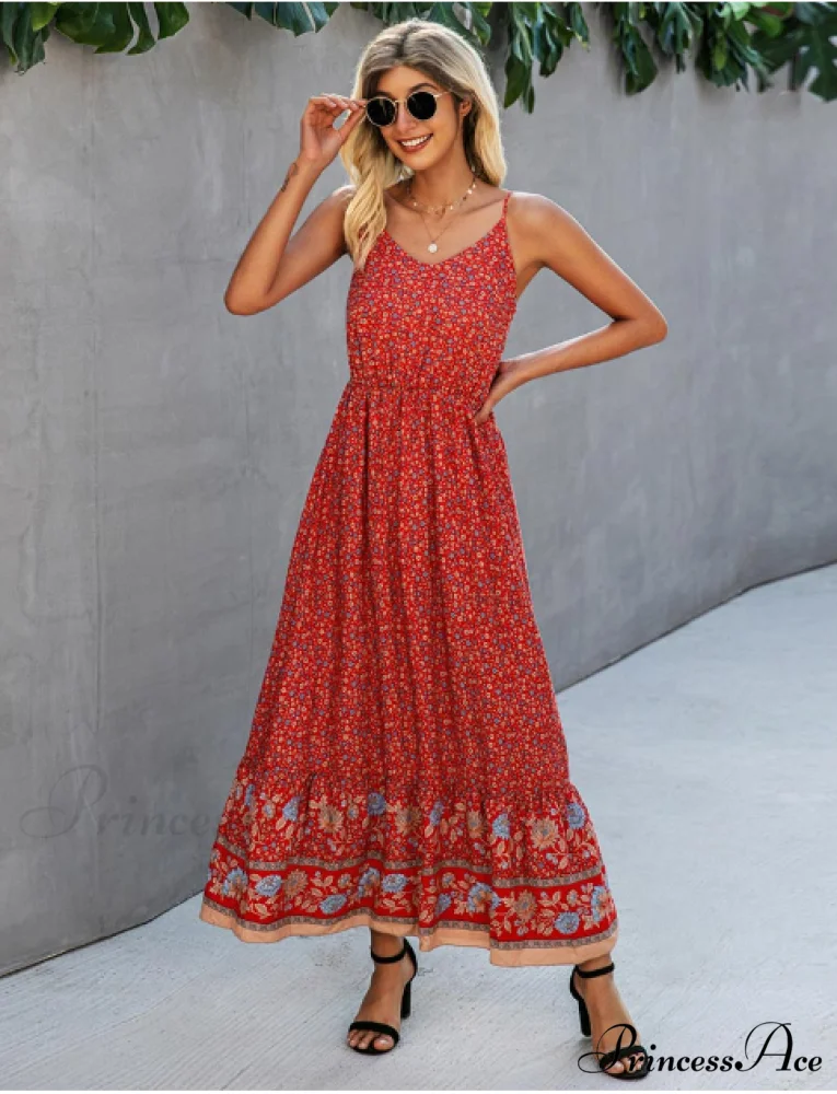 Women's Summer V-Neck Holiday Beach Dress - Image 3