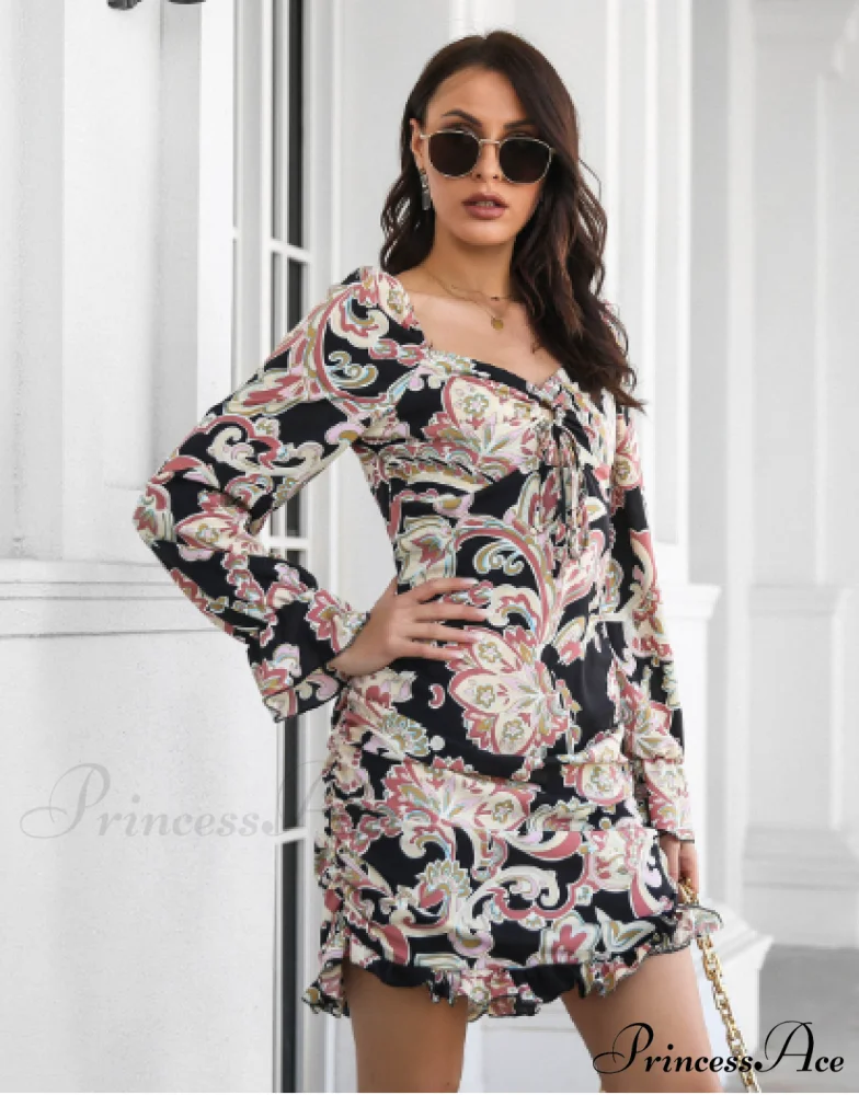 Ruffled Skirt with Printed Word Collar - Image 8
