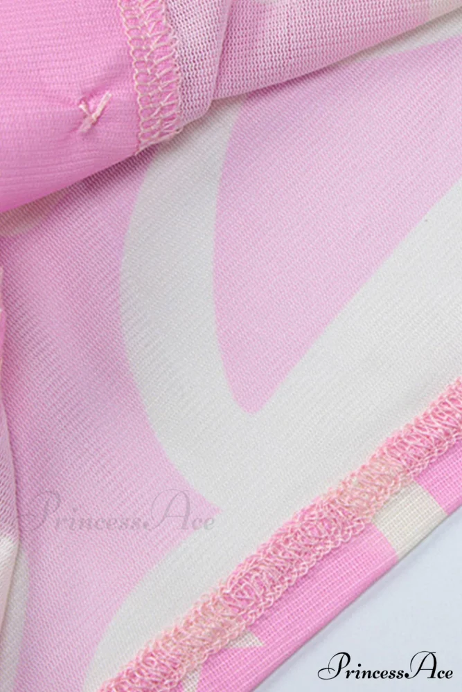 Mesh Printed Blouse in Pink - Image 7