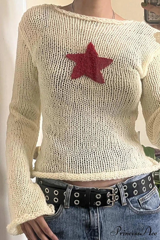 Pentagram Jacquard Crimping Jumper - Image 3