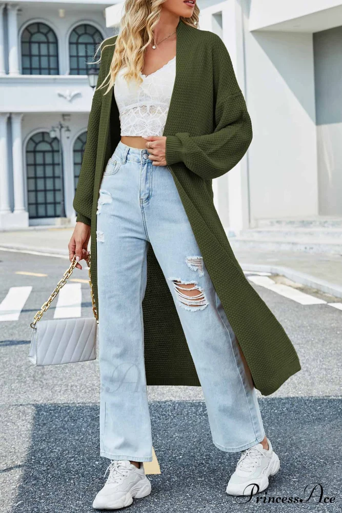 Long Cardigan with Open Front and Tie-waist - Image 11