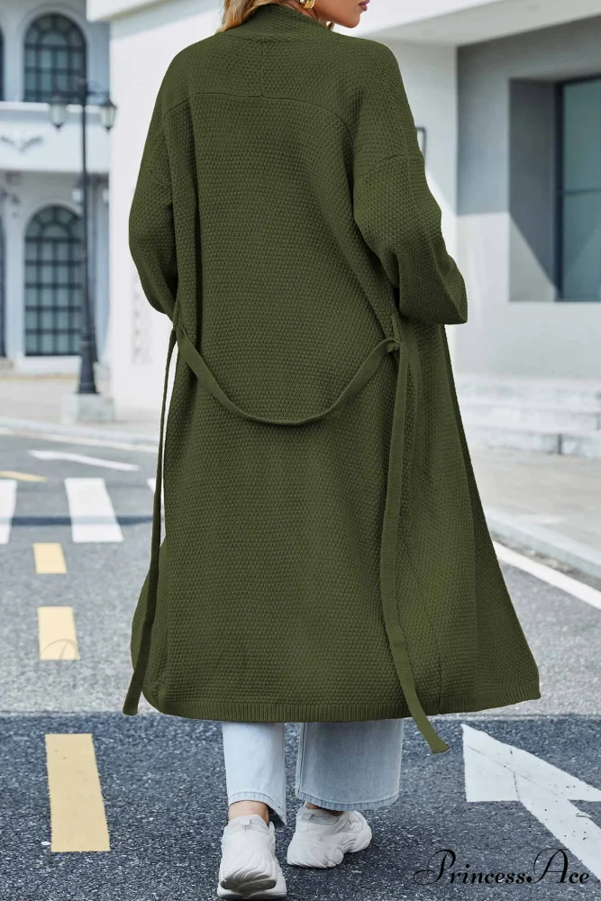 Long Cardigan with Open Front and Tie-waist - Image 12
