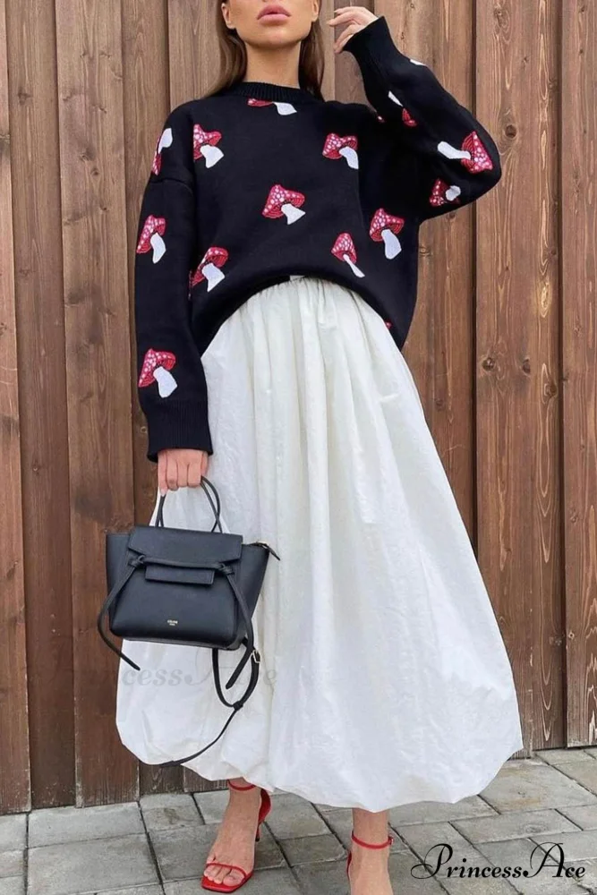 Graphic Mushroom Pullover Sweater - Image 6