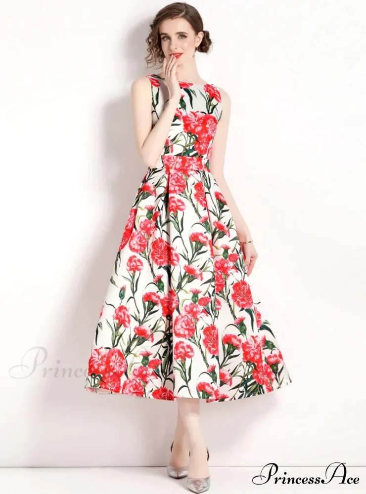 Vintage Printed Bodycon Dress - Image 2