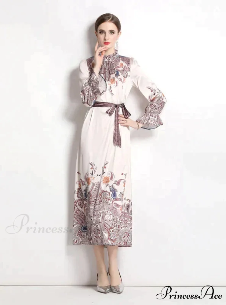 Retro Palace Horn Sleeve Dress - Image 2
