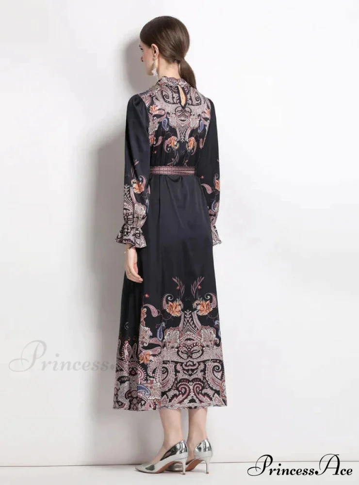 Retro Palace Horn Sleeve Dress - Image 4