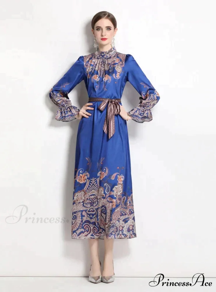 Retro Palace Horn Sleeve Dress - Image 5