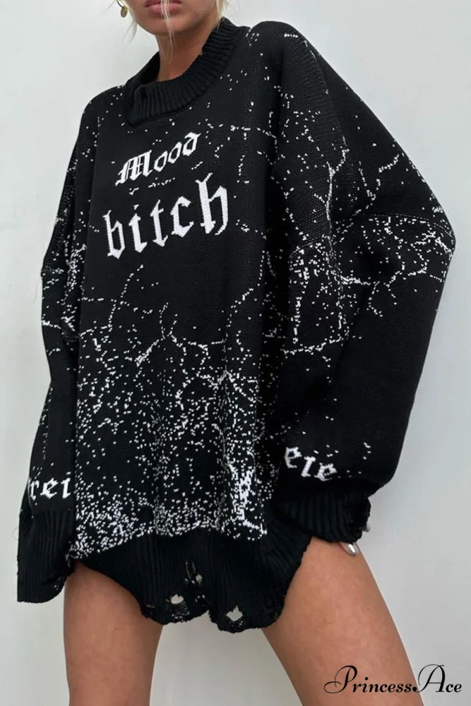 Embroidered Distressed Pullover Sweater - Image 11