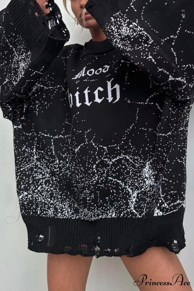 Embroidered Distressed Pullover Sweater - Image 12