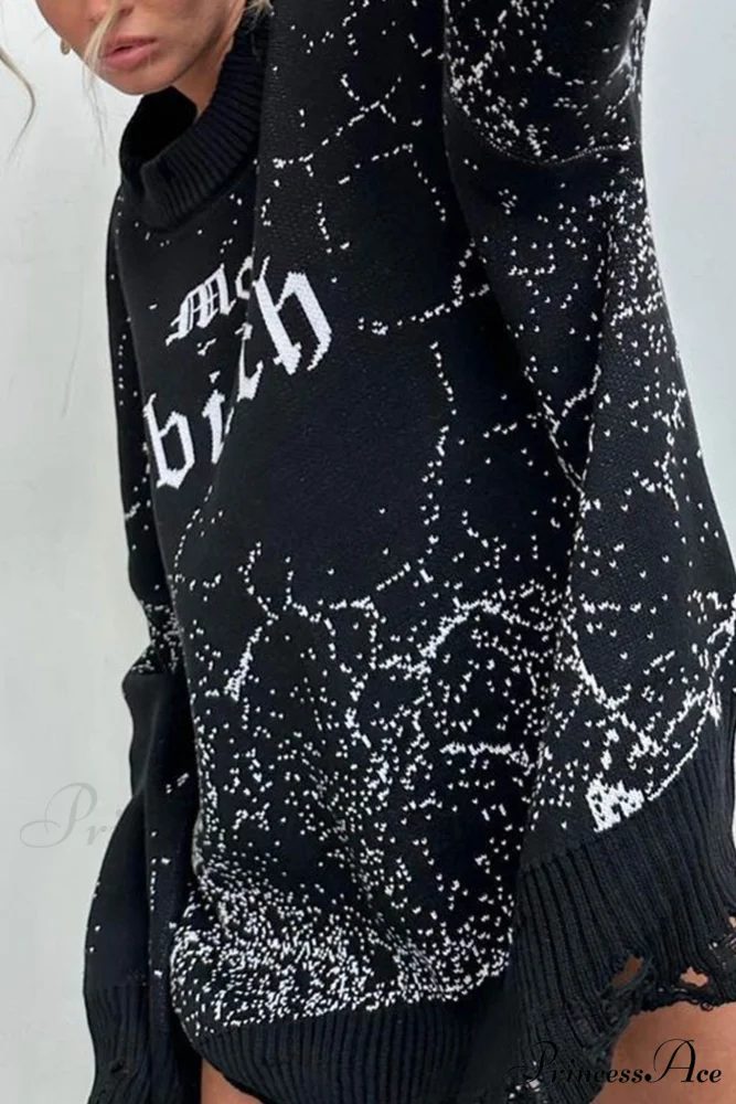 Embroidered Distressed Pullover Sweater - Image 13