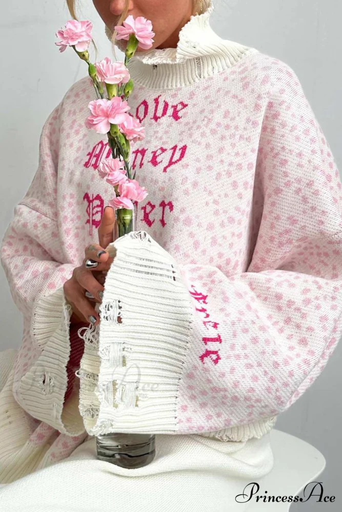 Embroidered Distressed Pullover Sweater - Image 6