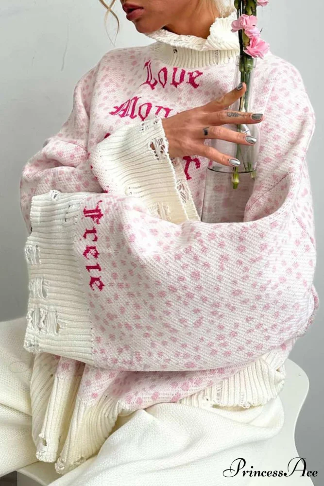 Embroidered Distressed Pullover Sweater - Image 7