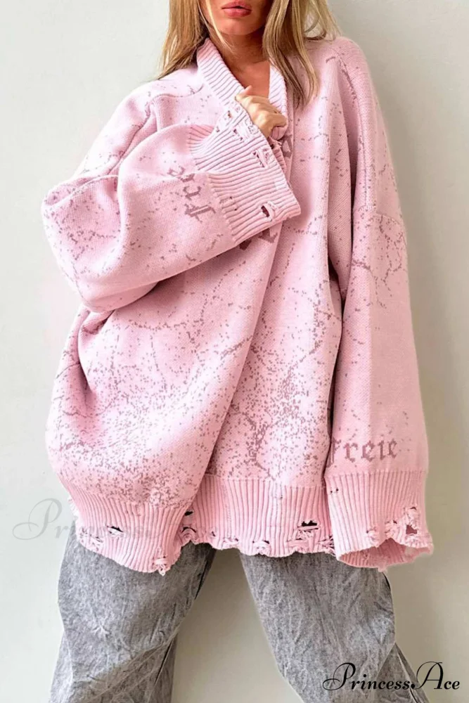 Embroidered Distressed Pullover Sweater - Image 8